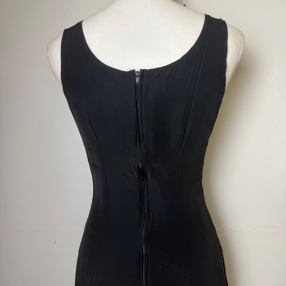 Brooks Atelier New York Y2K Black Ruffle Hem Micro Mini Dress Sleeveless Size 5 - Picture 5 of 8